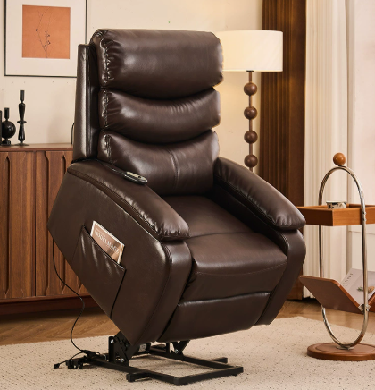 Heavy Equipment Lift - Moderner Elektrischer Liegesessel, Dreimotoriges Leder-Massage-Sofa, Einzelsitz,