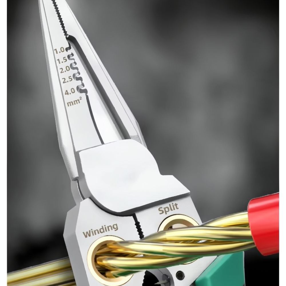 Heavy Equipment Electrician - Praktische 8-in-1-Kabelabisolierzange, Elektriker-Handwerkzeug, Nadelspitzenzange, Mehrzweck-Kabelreparaturwerkzeug