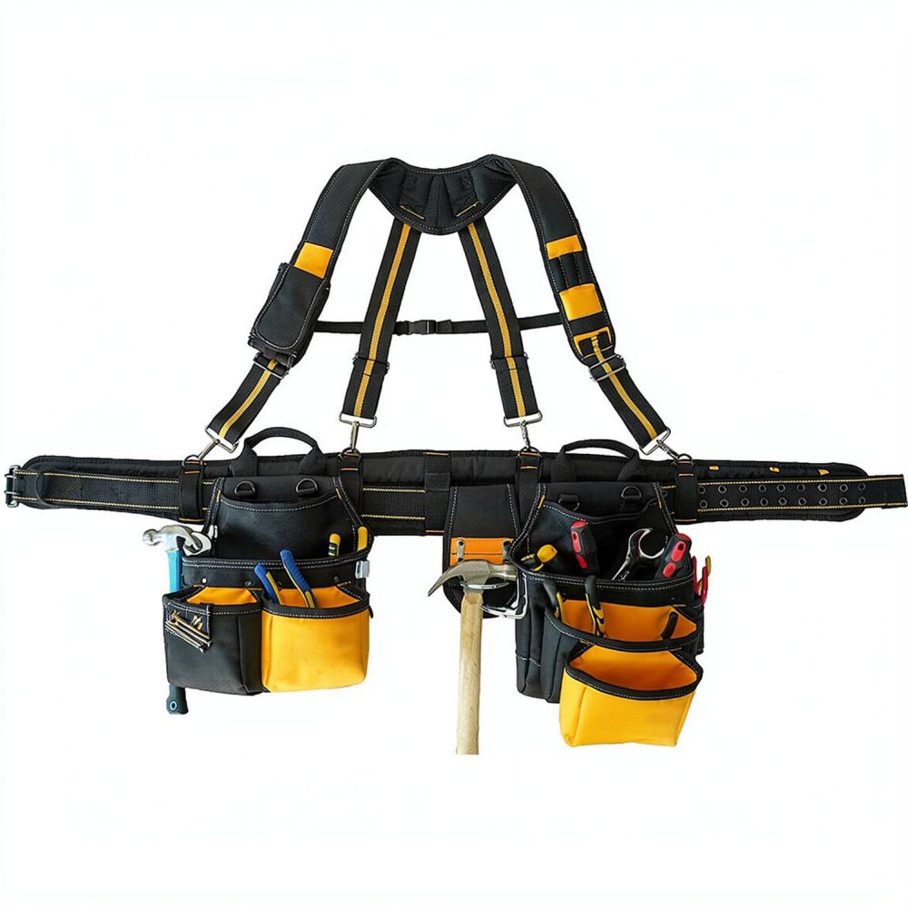 Heavy Equipment Electrician - Professionelle, robuste Werkzeuggürtel-Hosenträger mit X-förmigen Schultergurten